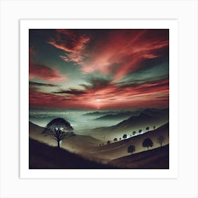 Sunset In The Mountains 165 Art Print