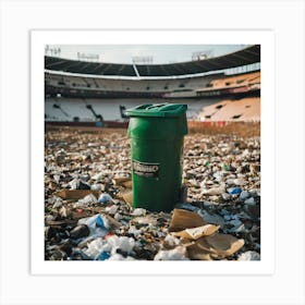 Garbage Can In Stadium Art Print