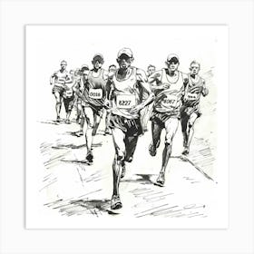 Marathon Runners 6 Art Print