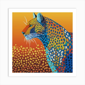 Abstract Vibrant Leopard Art Art Print