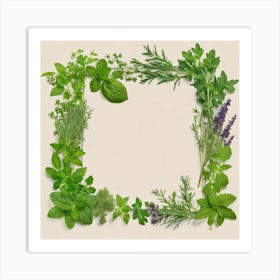 Frame Of Herbs 45 Art Print