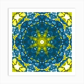 Abstract Blue Yellow Mandala Of Ukraine Art Print