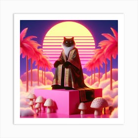 Cat In A Robe Art Print