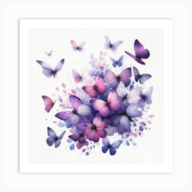 Purple Butterflies Art Print