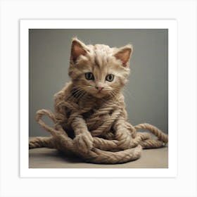 A kitten made of rope 4 Art Print