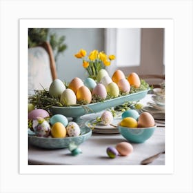 Easter Table Setting Art Print