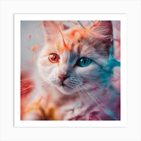 Colorful Cat 2 Art Print