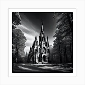 Black And White Church Art Print