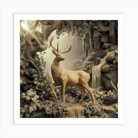 Deer In The Forest 1 Art Print