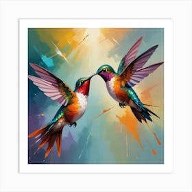 Hummingbirds Art Print 3 Art Print