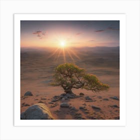 Lone Tree In The Desert Art Print