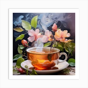 Tea Cup With Flowers 4 Art Print