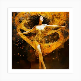 Dancing Girl- Golden Dancebug Art Print