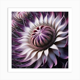 Purple Cactus Flower Art Print