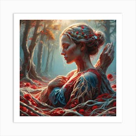 Woman In The Woods 38 Art Print