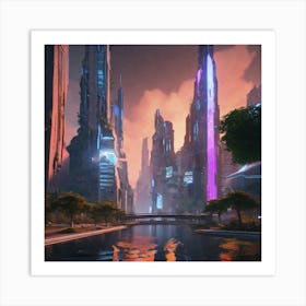 Futuristic City 227 Art Print