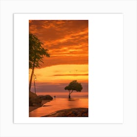 Sunset On The Beach 2 Art Print