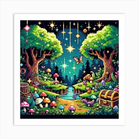 8-bit enchanted forest 1 Art Print