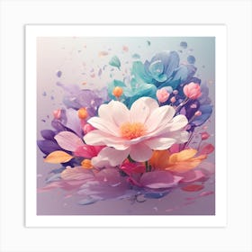 Abstract Flower Painting Art Print