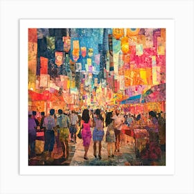 Hong Kong Street Scene Art Print