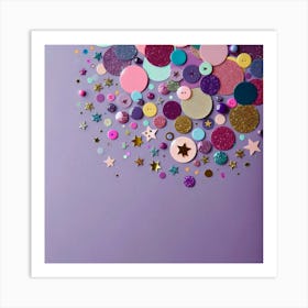 Purple Confetti Art Print