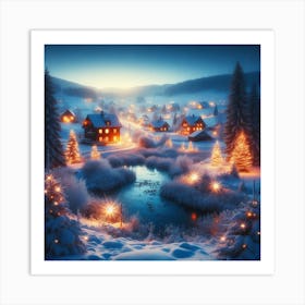 Christmas Village 1 Art Print