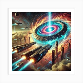 A Sci Fi Scene Harmonic Rift Generator Signature Art Print