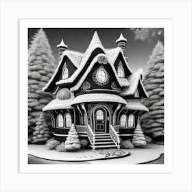 Albedobase Xl Superb Black Santas House Coloring Mandala Of Th 1 Art Print