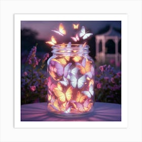 Jar Of Butterflies 1 Art Print