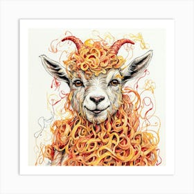 Goat With Spaghetti Hair Art Print