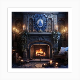 Fairytale Fireplace 1 Art Print