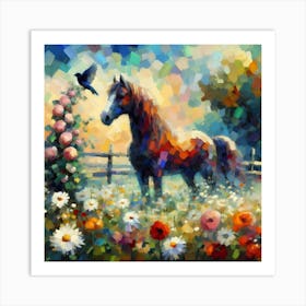 Horse In The Meadow 3 Art Print