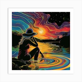 Chilled, relaxing, dreamy, artwork print. "The Everlasting Moment." Art Print