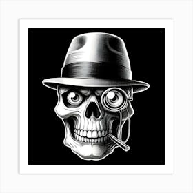 Skull With Hat Art Print