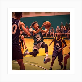 Basketball Player In Action Art Print