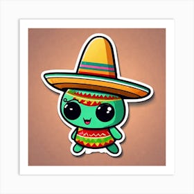 Mexican Turtle Sticker Art Print