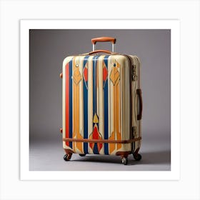 Striped Luggage Art Print