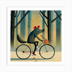 Wolf On A Bike 3 Art Print