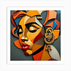 Abstract African Woman Art Print