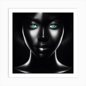 Black Woman With Green Eyes 7 Art Print