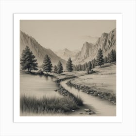 Landscape In Black And White Art Print