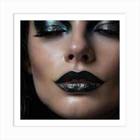 Close Up Of A Woman With Makeup Art Print