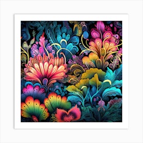 Colorful Floral Pattern 2 Art Print