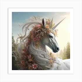 Unicorn In The Forest Art Print