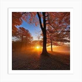 Sunrise In The Forest 2 Art Print