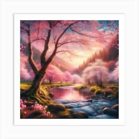 Cherry Blossoms In Spring Art Print