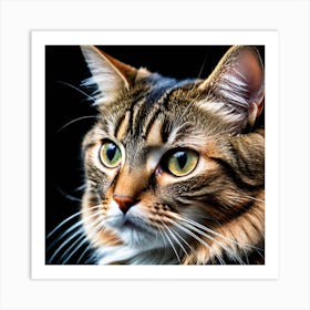 Portrait Of Tabby Cat Art Print