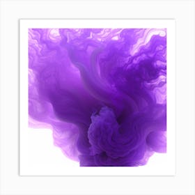 Purple Smoke On White Background 1 Art Print