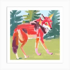 Red Wolf 01 Art Print