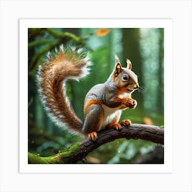 Squirrel In The Forest 268 Art Print